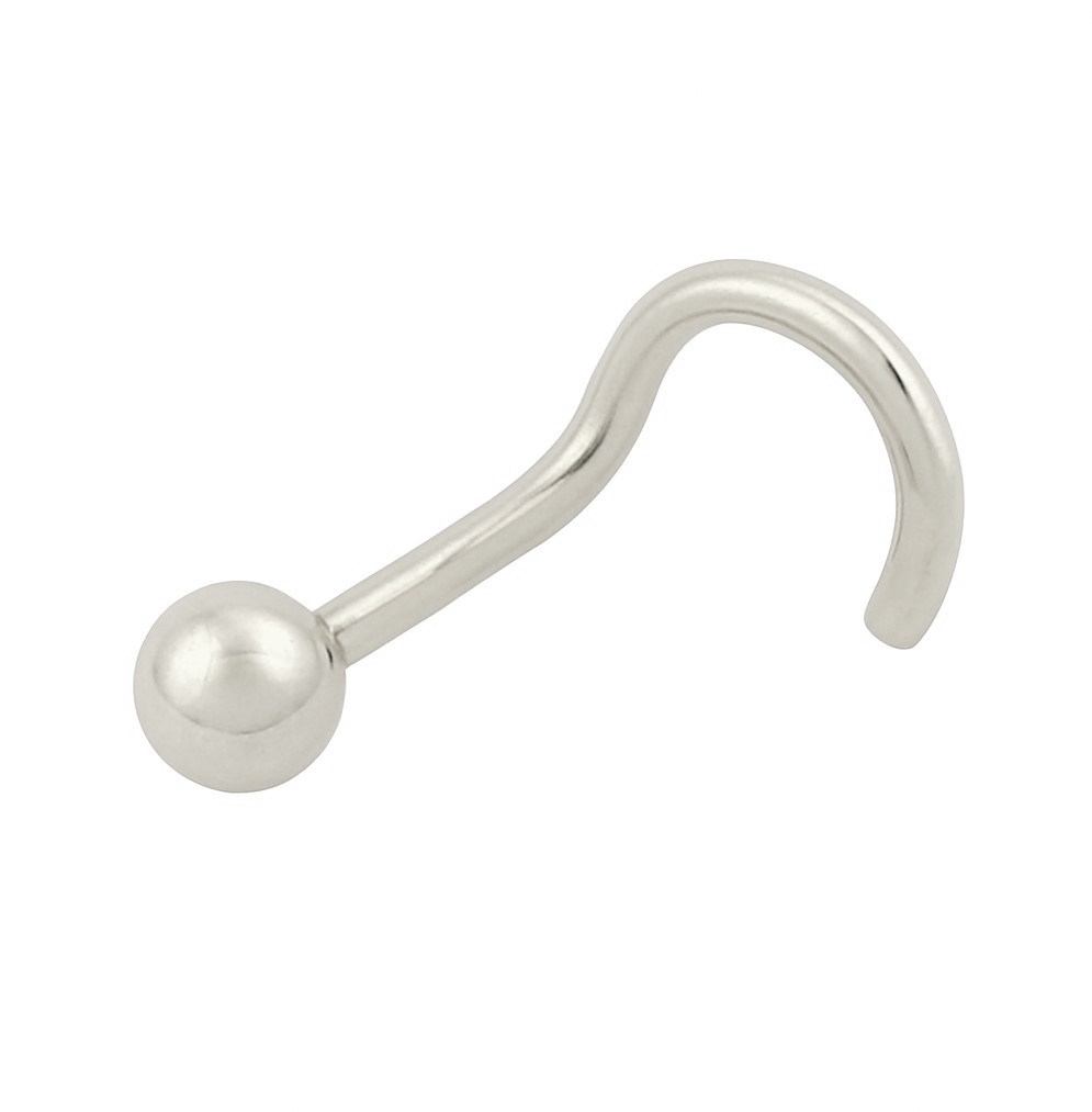 PIERCING NARIZ BOLA 2MM.ORO BLANCO.