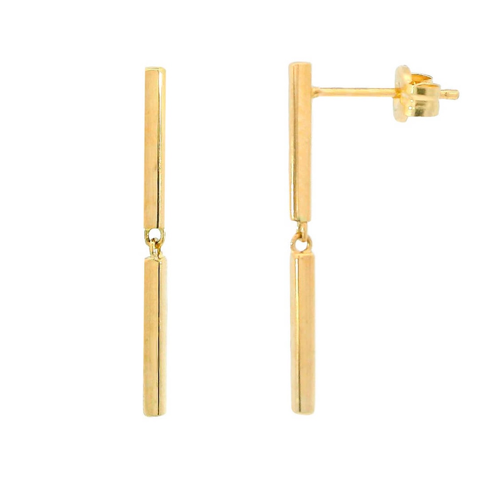 22MM SQUARE TUBE DANGLING EARRINGS.