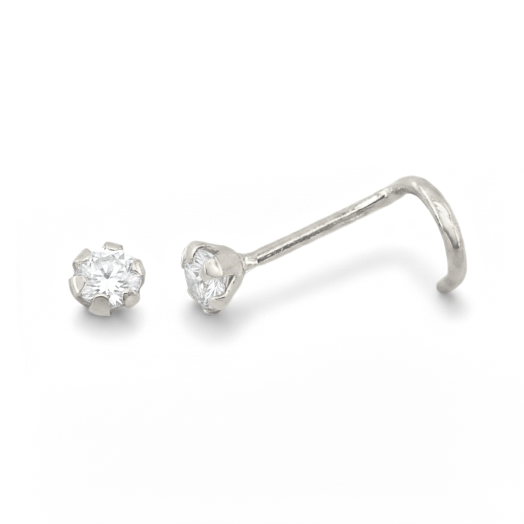 PIERCING NARIZ GARRA 2MM ORO BLANCO