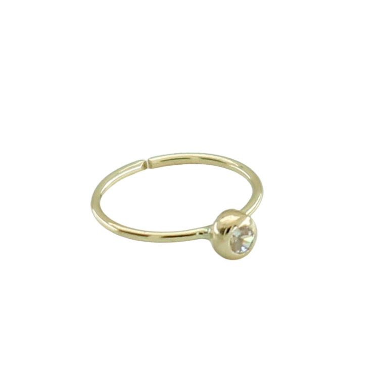PIERCING OREJA O SEPTUM NARIZ.ARO9x0'5MM.CHATON 2'5MM.
