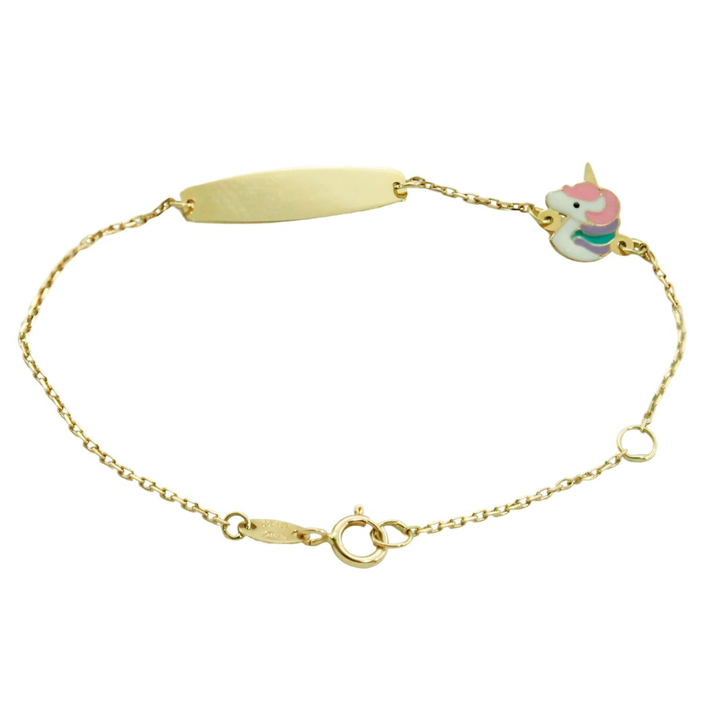 PULSERA UNICORNIO ESMALTE. 12+2CM