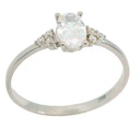 OVAL CZ WHITE GOLD RING