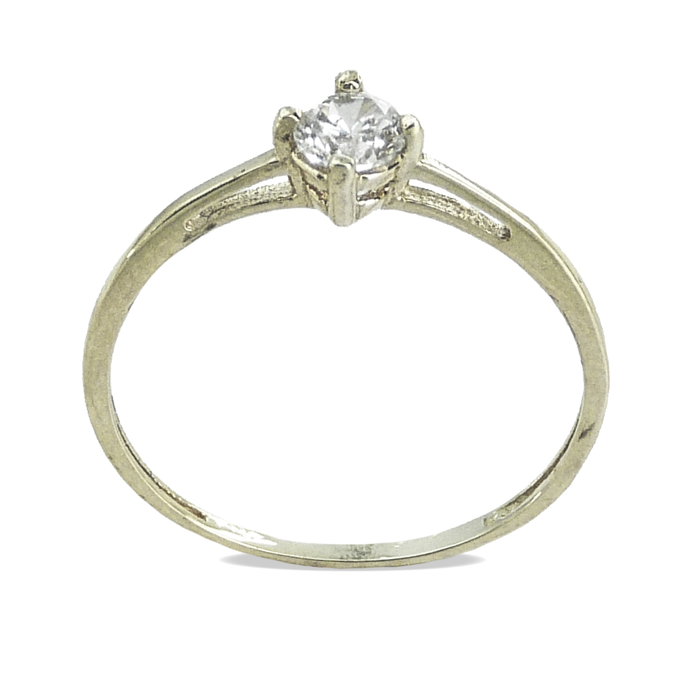 WHITE GOLD CZ SOLITAIRE RING.
