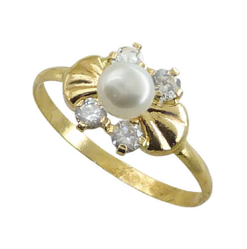 FRESHWATER PEARL AND CZ RING