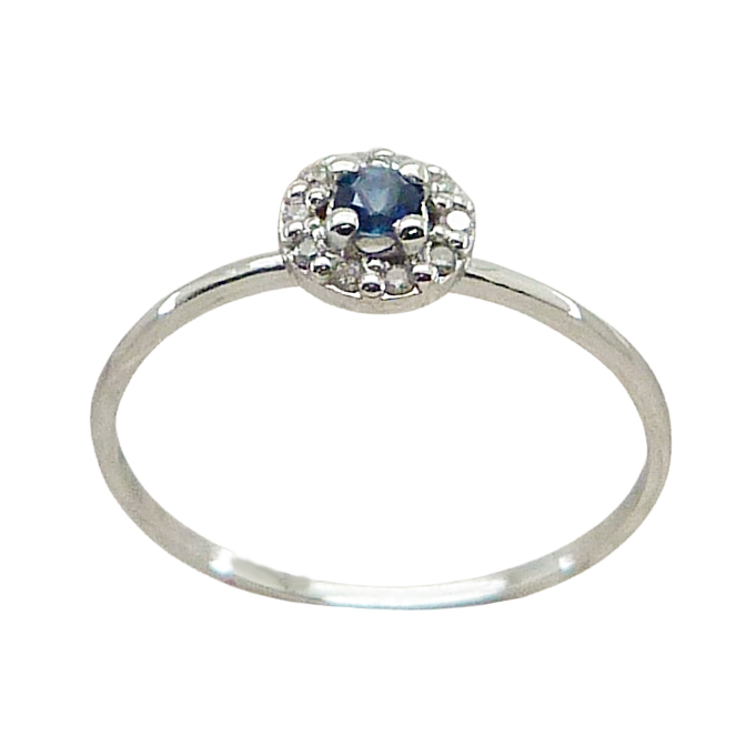 SORTIJA CUAJO,ZAFIRO 2.5MM 10 BRILLANTES 1MM H-SI 0.07 CT TW