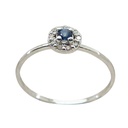 2.5MM SAPPHIRE AND 1MM DIAMONDS RING.H-SI 0.07 CT TW 