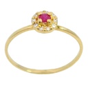2.5MM RUBI AND 1MM DIAMONDS RING.H-SI 0.07 CT TW 