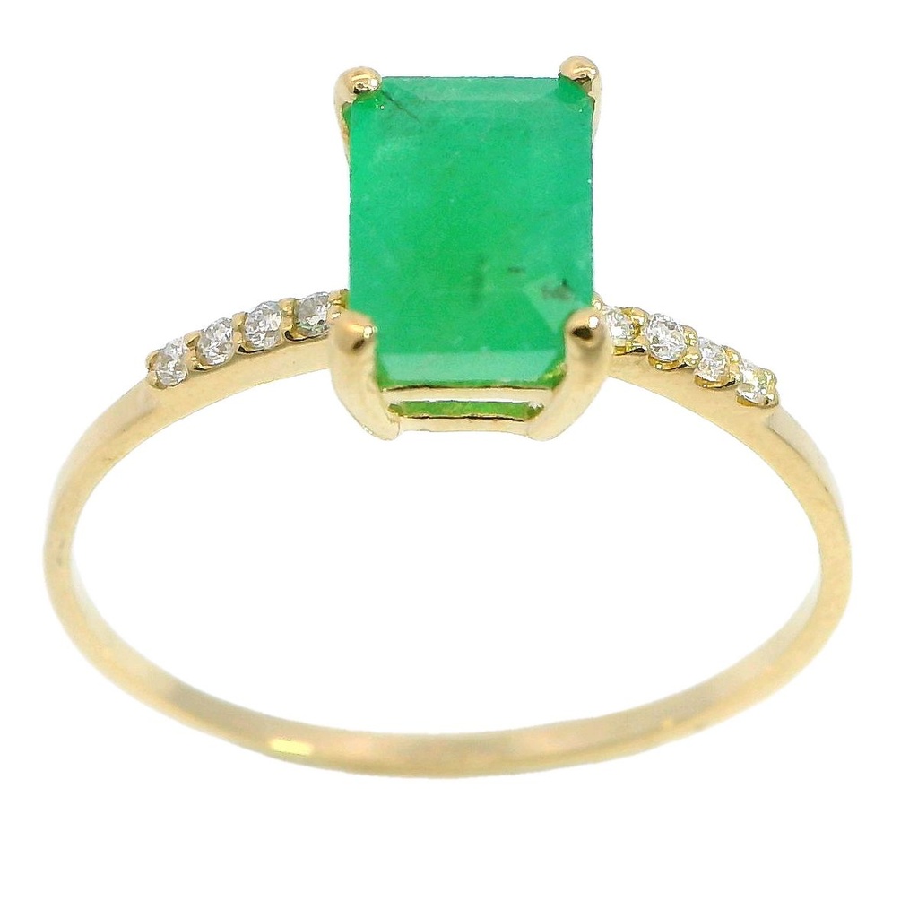 7x5MM (1.10 CT) AND DIAMOND RING. H SI 0.06 CT TW