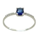 6x4MM OVAL SAPPHIRE AND DIAMOND RING. H-SI 0.07 CT TW 