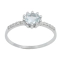 SORTIJA AGUAMARINA OVAL 5x4MM 10 BRILLANTES 1MM H-SI 0.07 CT