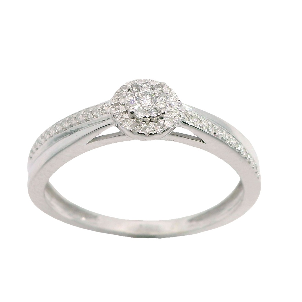 PRINCESS CUT DIAMOND RING.H-SI 0.15 CT TW
