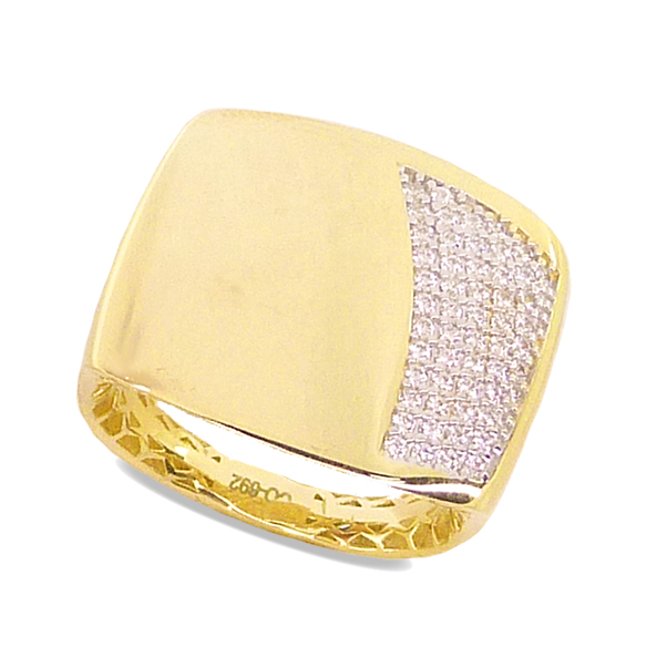GOLD AND CZ RING.