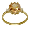 SORTIJA PIEDRA HEXAGONO 8x8MM COLOR CHAMPAGNE.