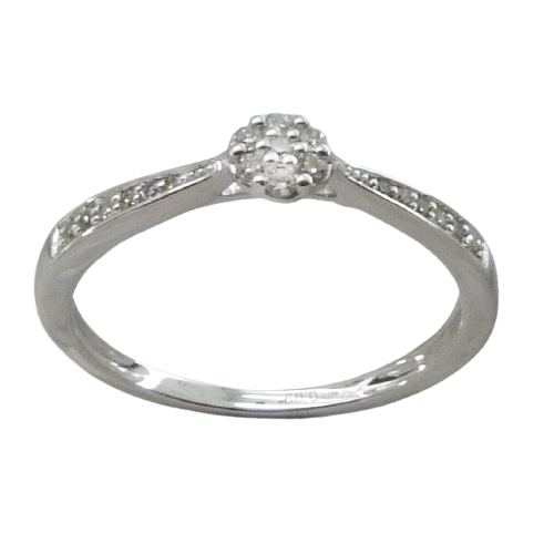 [B4056/0.11] SORTIJA PRINCESA CON 8 BRILLANTES DE 0.03 CT,4 DE 0.011 CT Y 7 DE 0.06 CT.H-SI