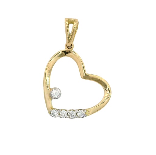 [4021] COLGANTE CORAZÓN CON CIRCONITAS.15x14MM