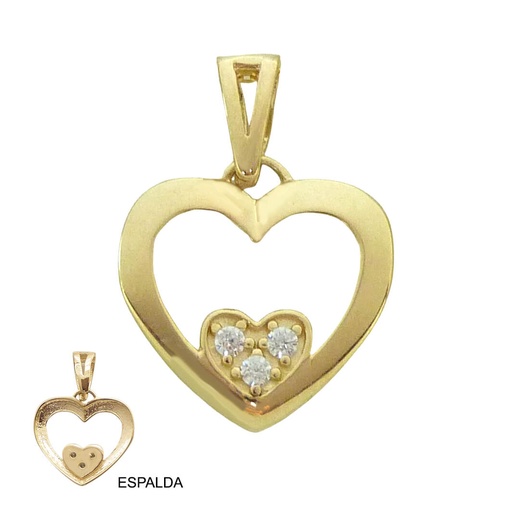 [5530] COLGANTE DOS CORAZONES CON CIRCONITAS.14x13MM.