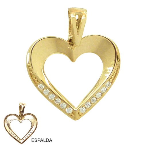 [5529] 15x16MM HEART PENDANT WITH CZ.