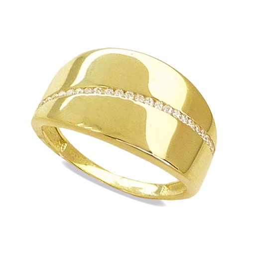 [4714] GOLD AND CZ RING.12MM.
