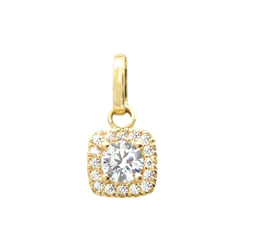 [5541] 10x7MM SQUARE PENDANT WITH CZ.