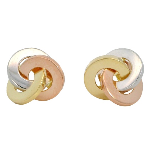 [3522] 12MM TRICOLOR KNOT EARRINGS.