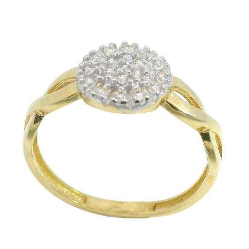 [4565] GOLD AND CZ RING.