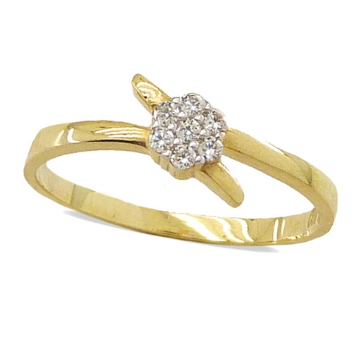 [4128] GOLD AND CZ RING.