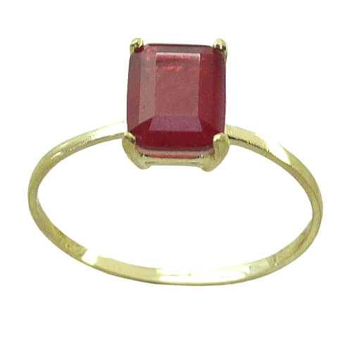 [5468/SR] 8x6MM QUARTZ RUBY COLOR RING.