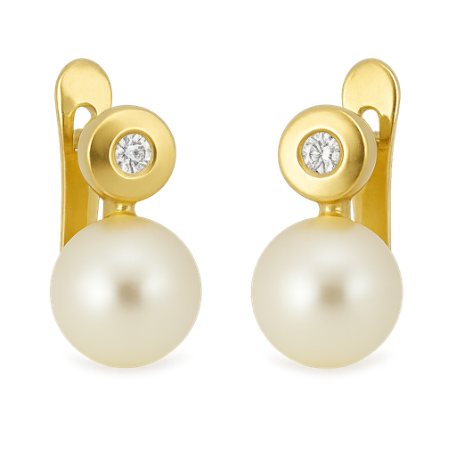 [B4140] CHATON BRILLANTE 1'5MM 0.04 CT TW PERLA 6MM CATALAN