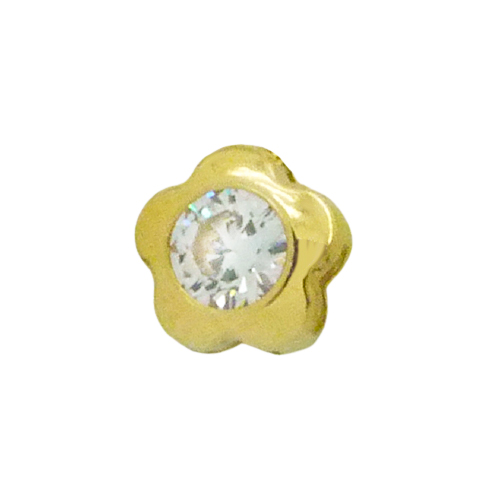 [3903G] 4MM CZ FLOWER PENDANT.