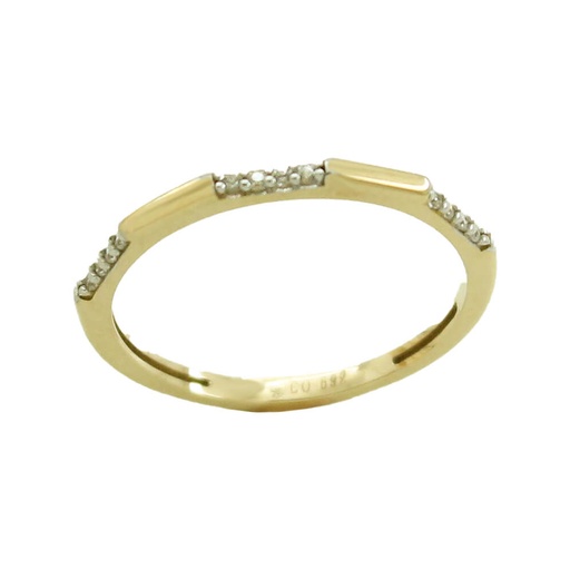[5757] TWO TONE GOLD RING WITH CZ.