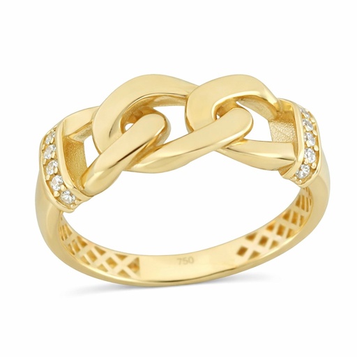 [5715] SORTIJA ESLABONES Y CIRCONITAS.CABEZA DE 9MM.