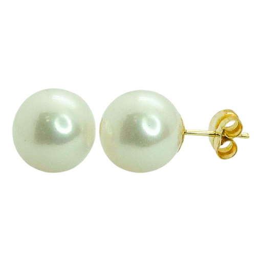 [2480] PENDIENTES PERLA ESFERICA 11/12MM.PRESION.