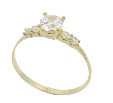 [5748] SORTIJA ORO AMARILLO Y CIRCONITAS.