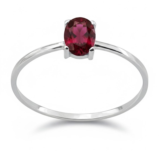 [5440/SRB] 6s4MM OVAL RUBY WITHE GOLD RING.0.53 CT