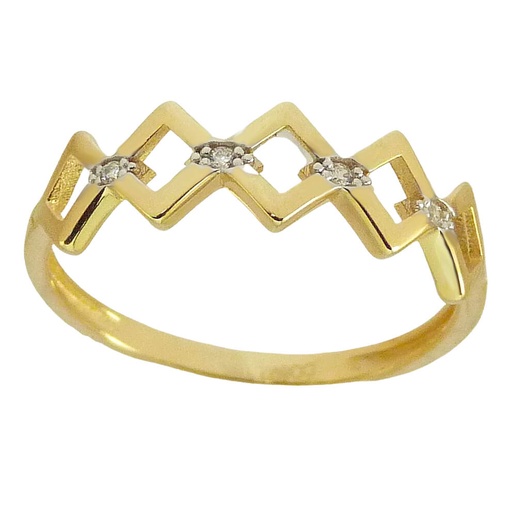 [5339] RHOMBUS AND CZ RING.