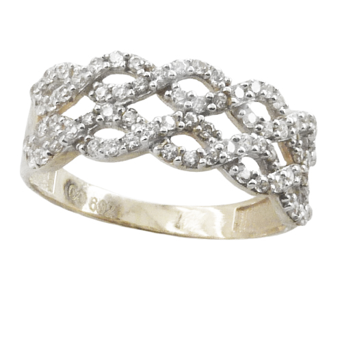 [3465B] SORTIJA PIEDRAS FUNDIDA