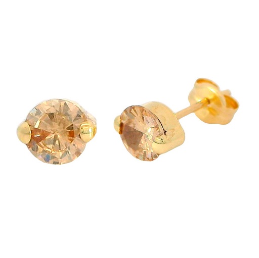 [5045CH] 5MM CHAMPAGNE COLOR CZ STUD EARRINGS.