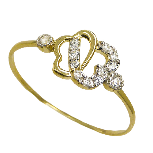 [4851] FLOWER RING WITH CZ.