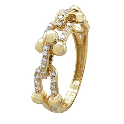 [5562] LINKS RING WITH CZ.