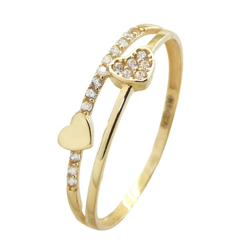 [5512] TWO HEARTS AND CZ RING.