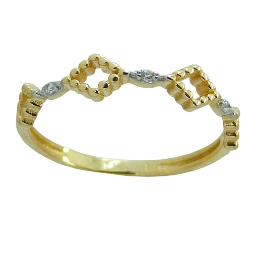 [5331] TWO TONE GOLD RHOMBUS RING.