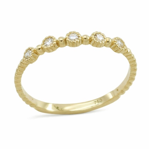 [5769] FIVE BEZELS CZ RING.