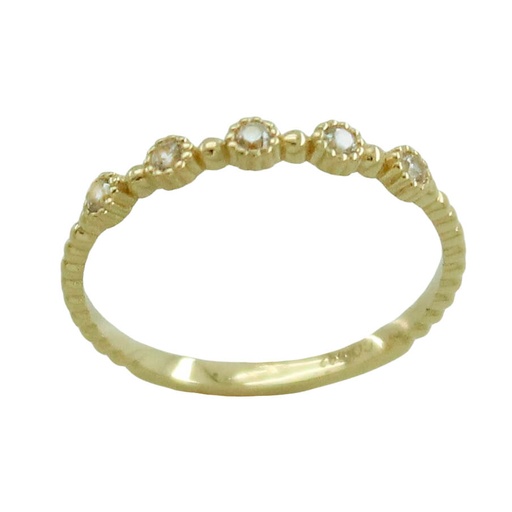 [5769] FIVE BEZELS CZ RING.