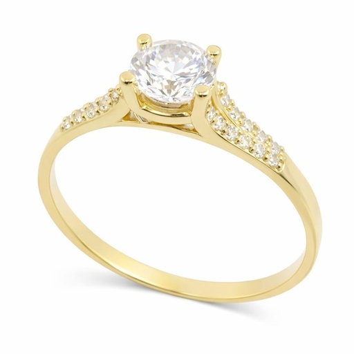 [4405] GOLD AND CZ RING.
