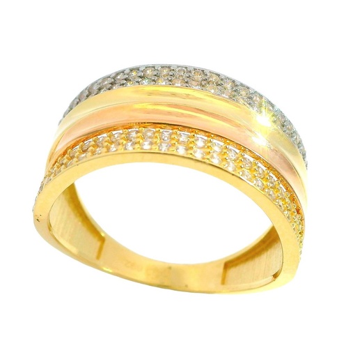 [5187] SORTIJA TRICOLOR CON CIRCONITAS.