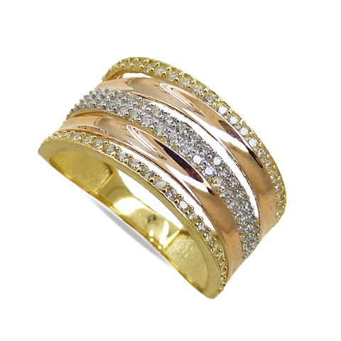 [4746] TRI-COLOR GOLD RING.