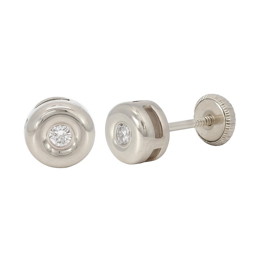 [B4128B] CHATÓN ORO BLANCO 6MM BRILLANTES 2MM H-SI 0.06 CT TW.