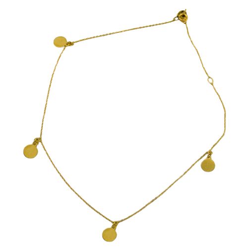 [4599T] 6MM DISCS ANKLET.25CM.