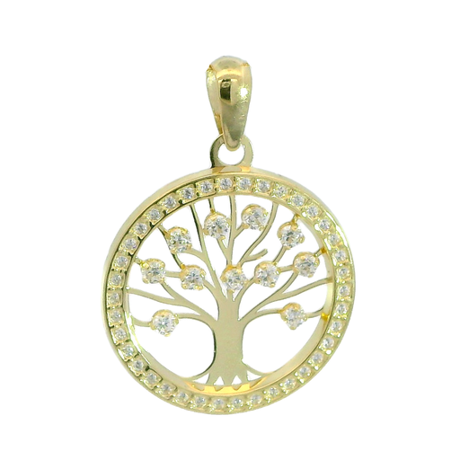 [3734C] 16MM TREE OF LIFE PENDANT WITH CZ.