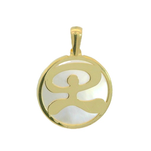 [4238] 20MM MOTHER OF PEARL "INDALO"SILHOUETTE PENDANT.